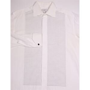 Anto Beverly Hills Custom White Tuxedo Formal French Cuff Dress Shirt (39) 15.5
